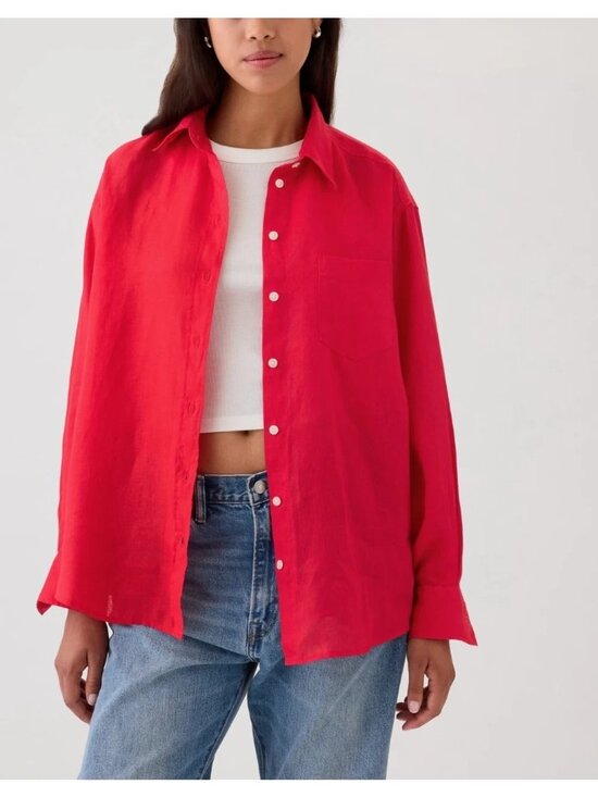 GAP Tops - GAP Red Button-Down Shirt